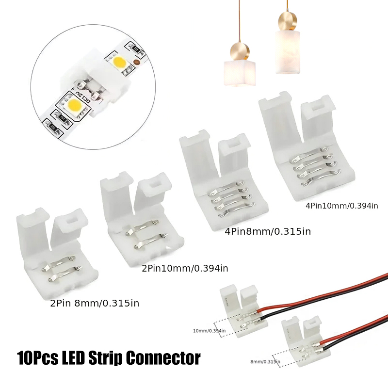 10Pcs LED Strip Connector 8MM  - Rgb Led Matrix 8X8 ulasan dan harga