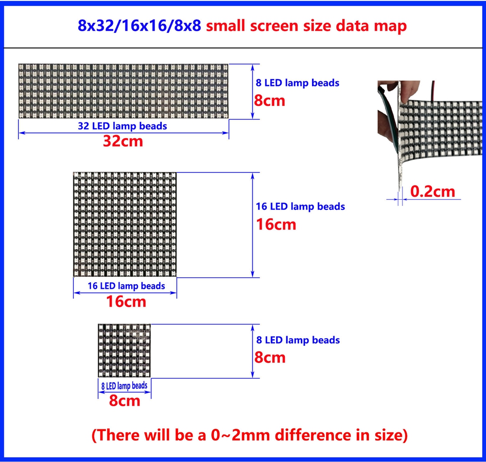 DC5V WS2812B 8*8 16*16 8*32 Fl - Rgb Led Matrix 8X8 ulasan dan harga
