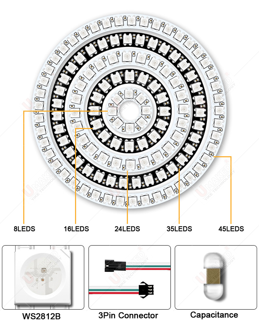 2pcs WS2812B Individually Addr - Rgb Led Matrix 8X8 ulasan dan harga