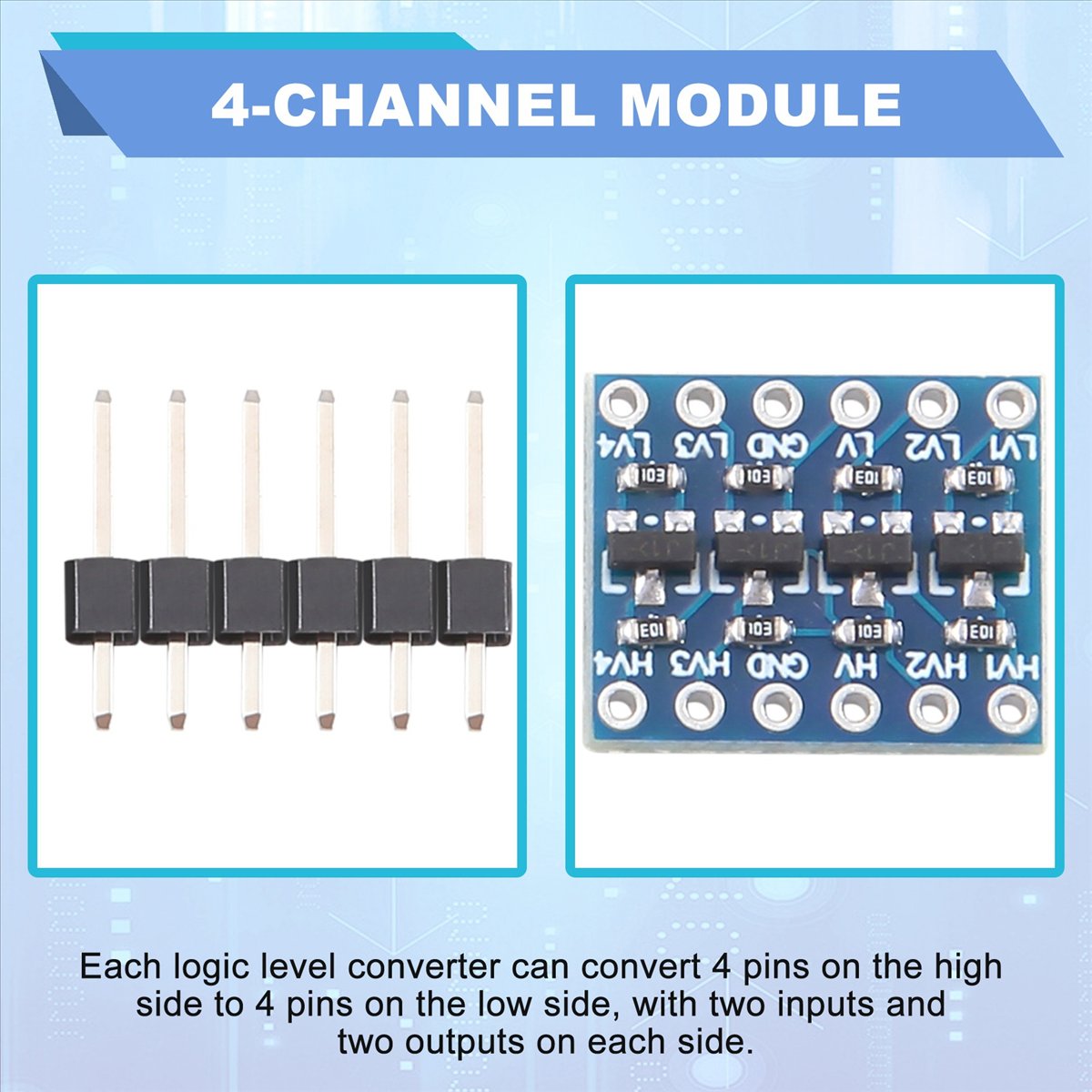 AT42 10Pcs 4 Channel IIC Logic - Level Shifter 3.3V ulasan dan harga