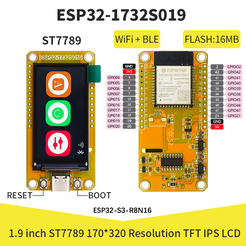 ESP32-S3 1.9 Inch IPS LCD 170* - Home Automation Arduino ulasan dan harga